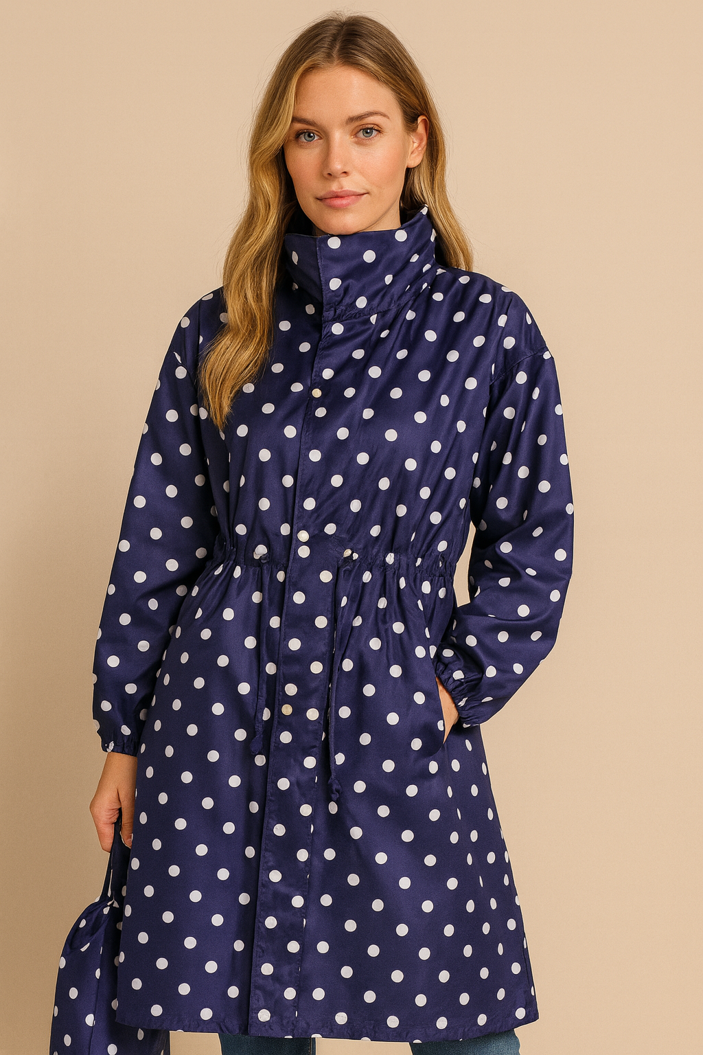 Dames Lichtgewicht Modieuze Lange Regenjas met Trendy Print | Bashanti