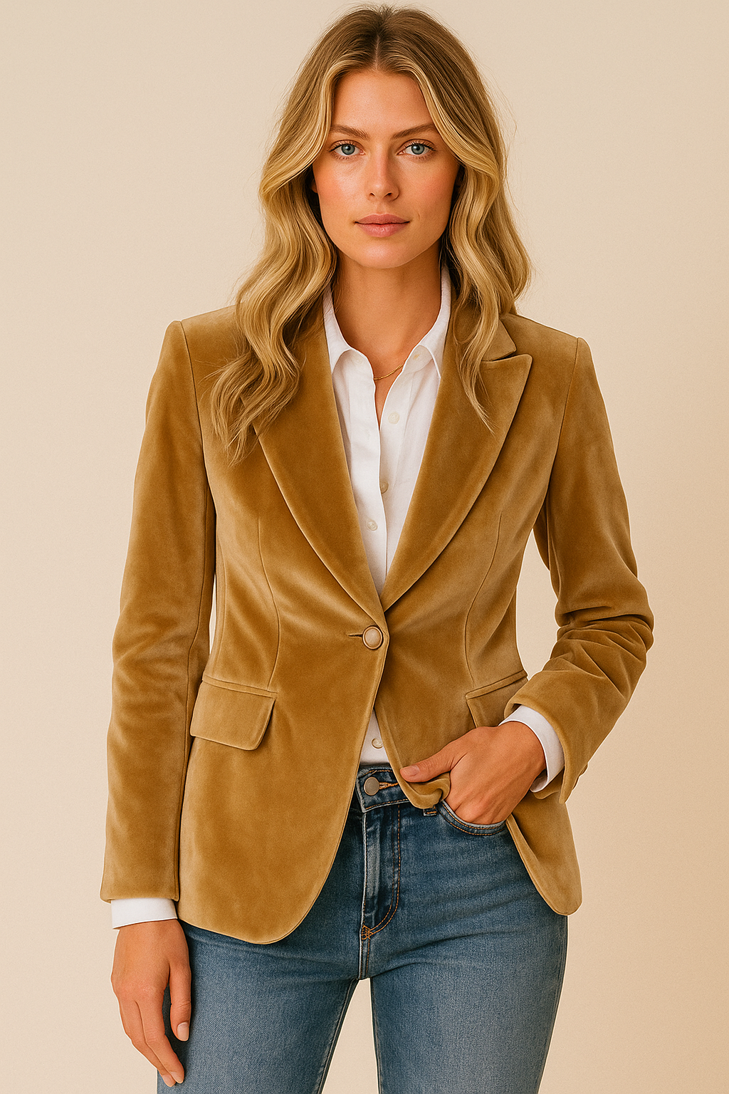 Dames Trendy Veelzijdige Fluwelen Look Blazer | Bathseba