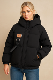 Dames Warme Gewatteerde Waterdichte Winterjas met Capuchon | Bazea