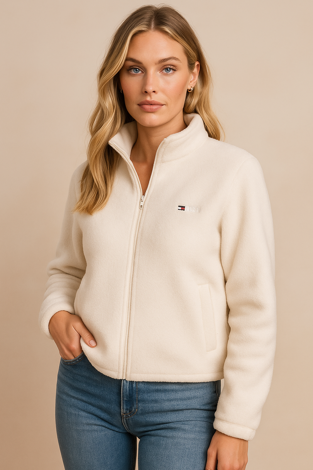 Dames Warme Zachte Fleece Jas met Opstaande Kraag en Rits | Beata