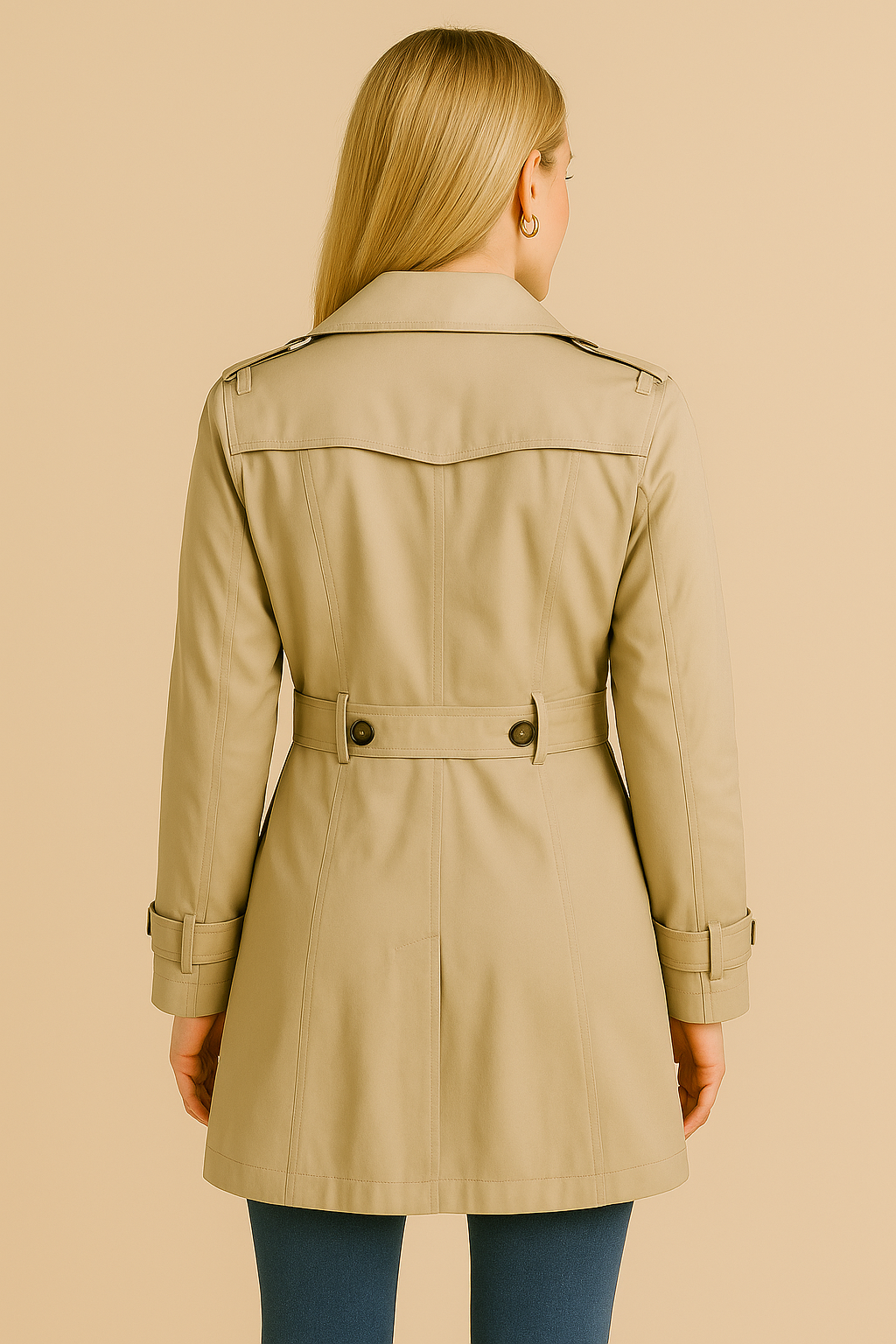 Dames Halflange Trenchcoat met Knopen | Beau