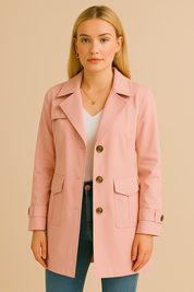Dames Halflange Trenchcoat met Knopen | Beau