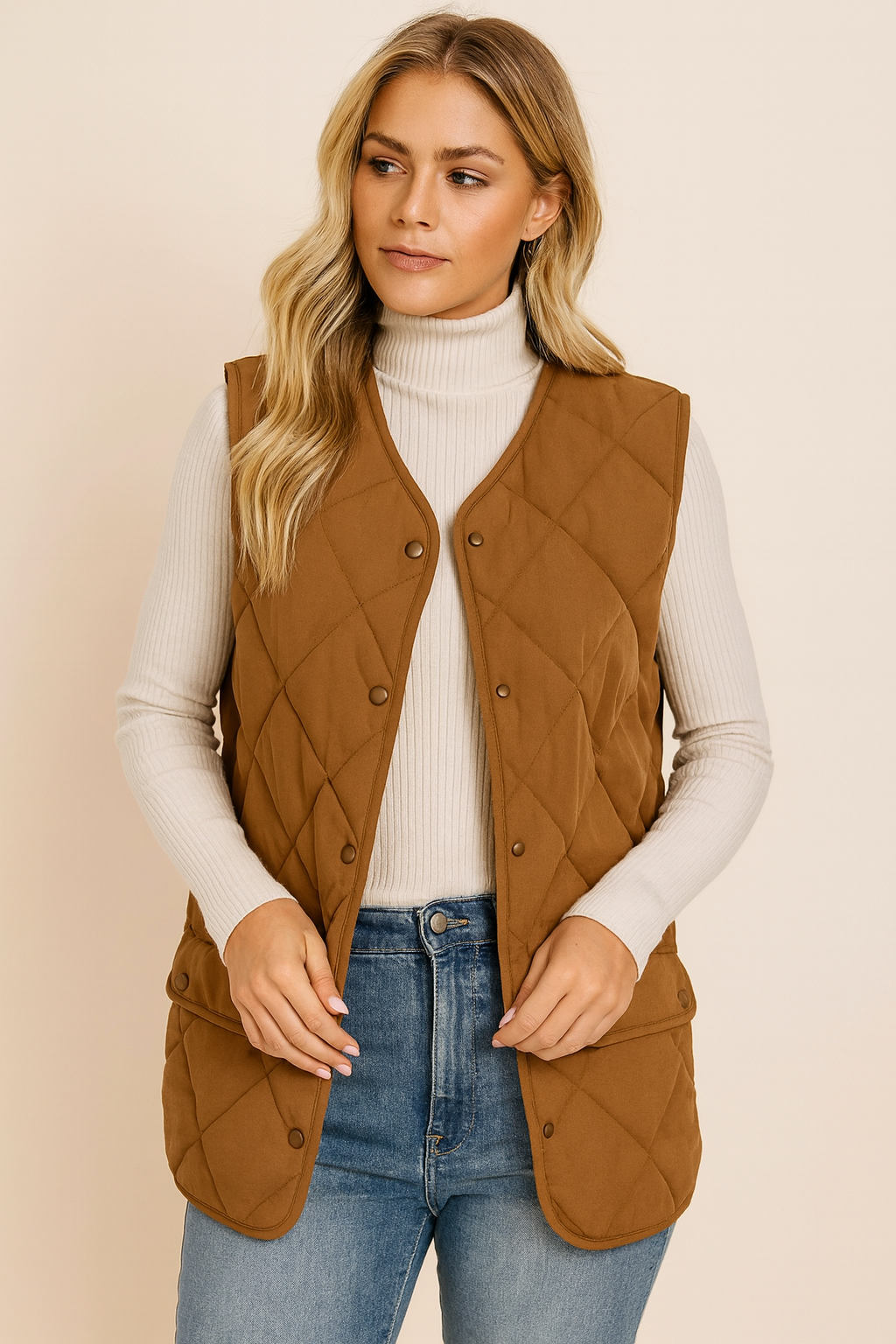Dames Gewatteerde Bodywarmer met Quilted Patroon | Becca