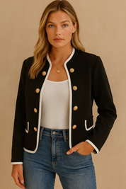 Dames Elegante City Chic Jas met Gouden Knopen | Bellair