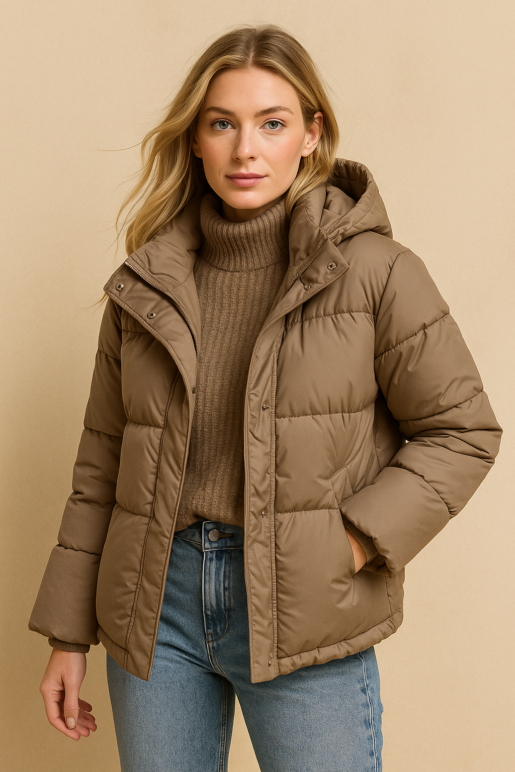 Dames Elegante Trendy Gewatteerde Puffer Jas met Capuchon en Zakken | Belody