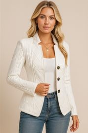 Dames Elegante Getailleerde Blazer met Structuur en Knopen | Benoisa