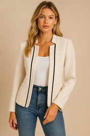 Dames Elegante Tijdloze Nette blazer met contrast details | Besslyn