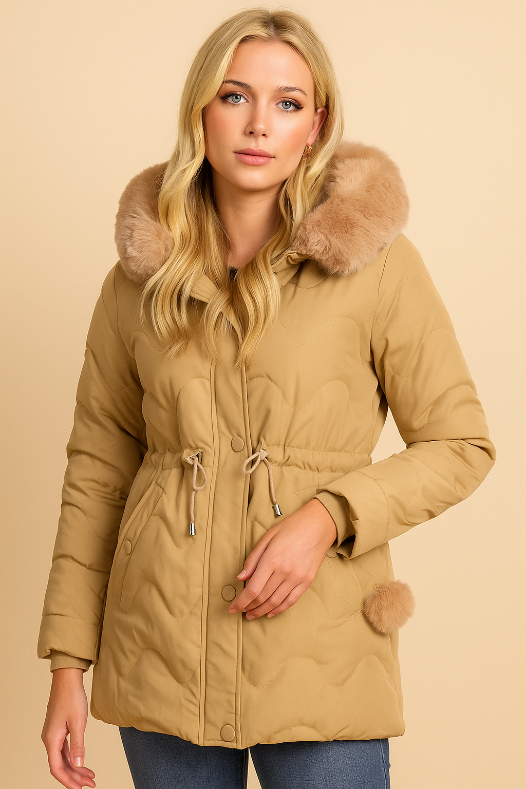 Dames Warme Gewatteerde Winterjas met Afneembare Capuchon | Bethel