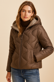 Dames Gewatteerde Jas met Capuchon en Zakken | Bettina