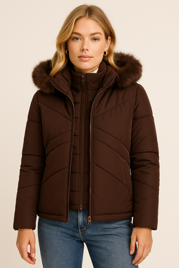 Dames 2-in-1 Winterjas met Uitneembare Bodywarmer en Capuchon met Imitatiebont | Beverly