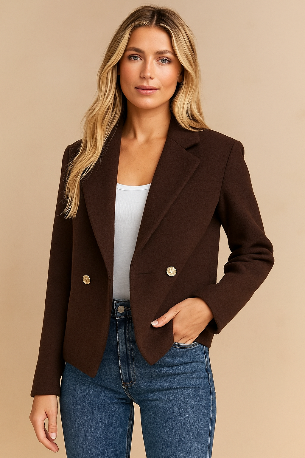 Dames Elegante Stijlvolle Blazer Jas met Knopen | Bexley