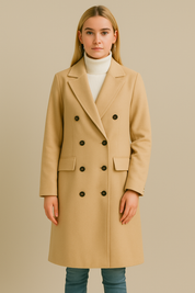 Dames Lange Mantel met Knopen | Bianca