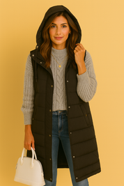 Dames Lange Bodywarmer met Capuchon | Branielle