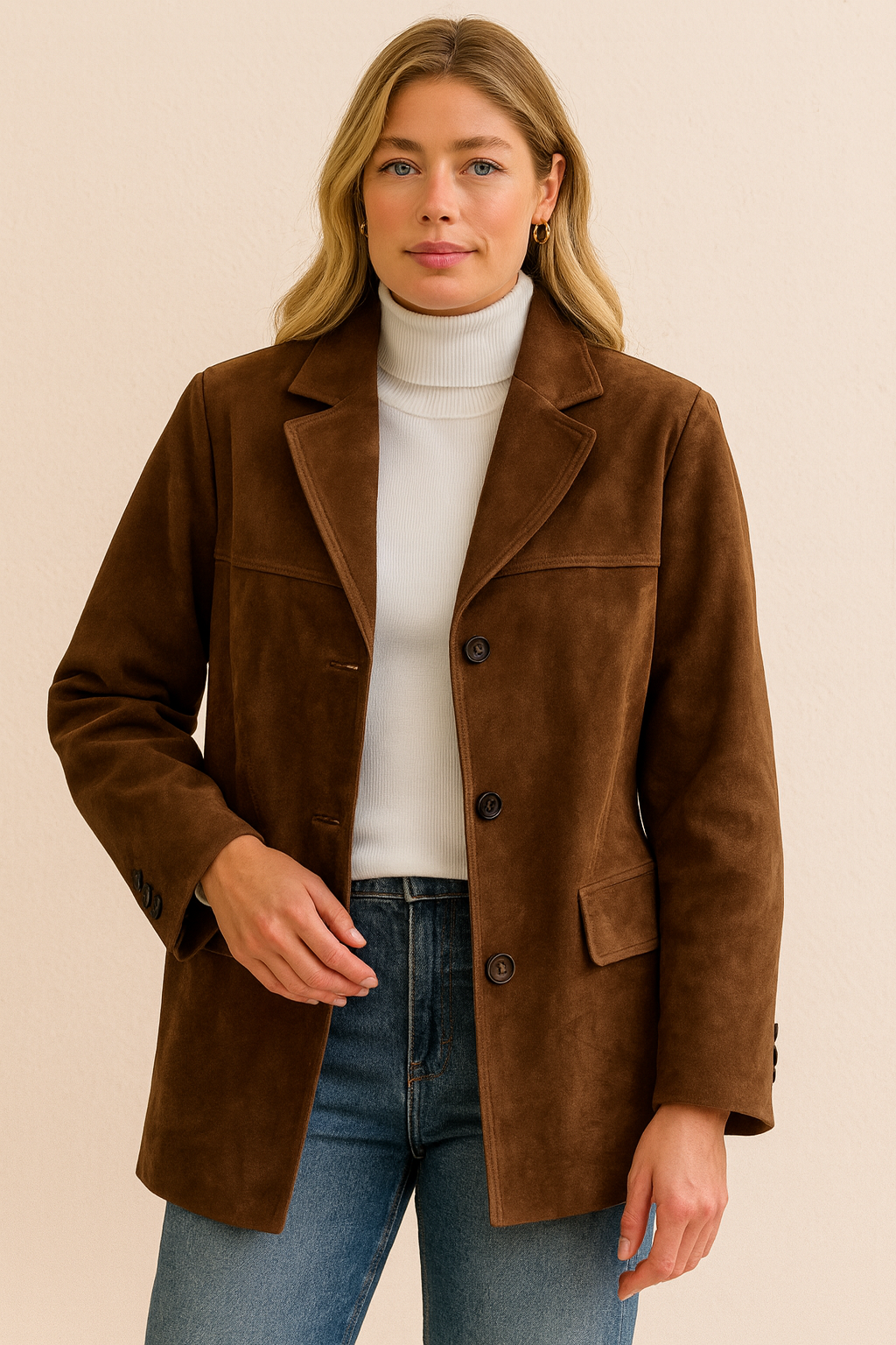 Dames Oversized Suède Blazer Jas | Birdie