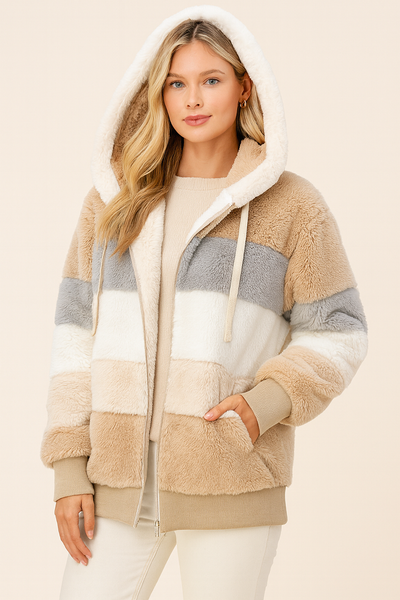 Dames Fluffy Jas met Capuchon | Birdy