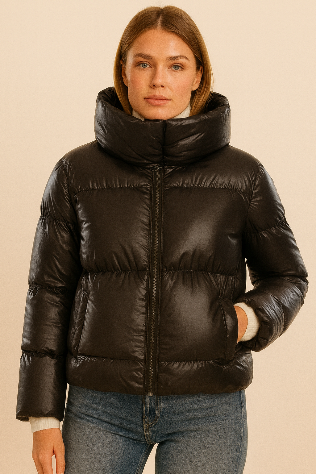 Dames Pufferjas met Hoge Kraag | Blanca