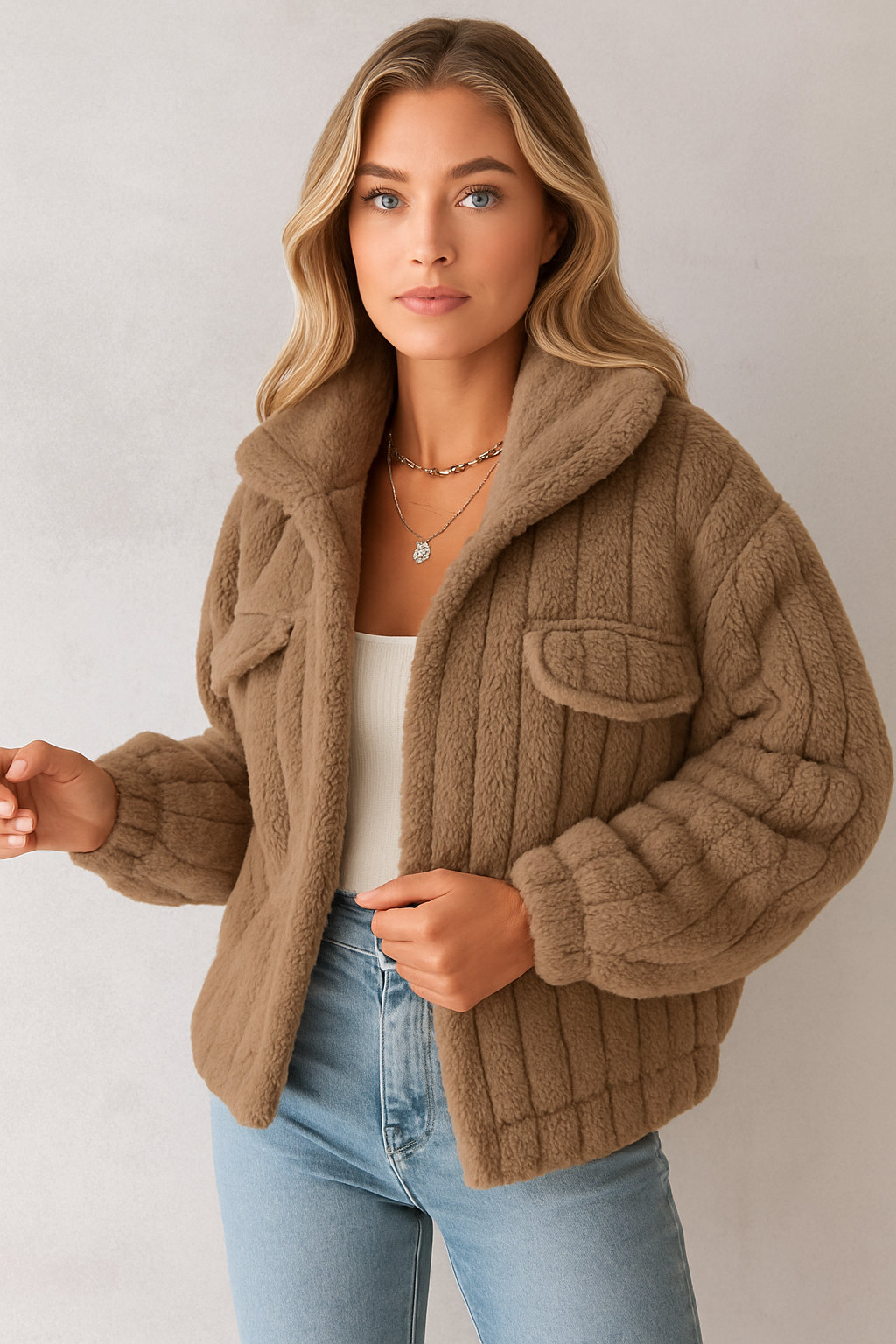 Dames Warme Teddy Jas | Bora