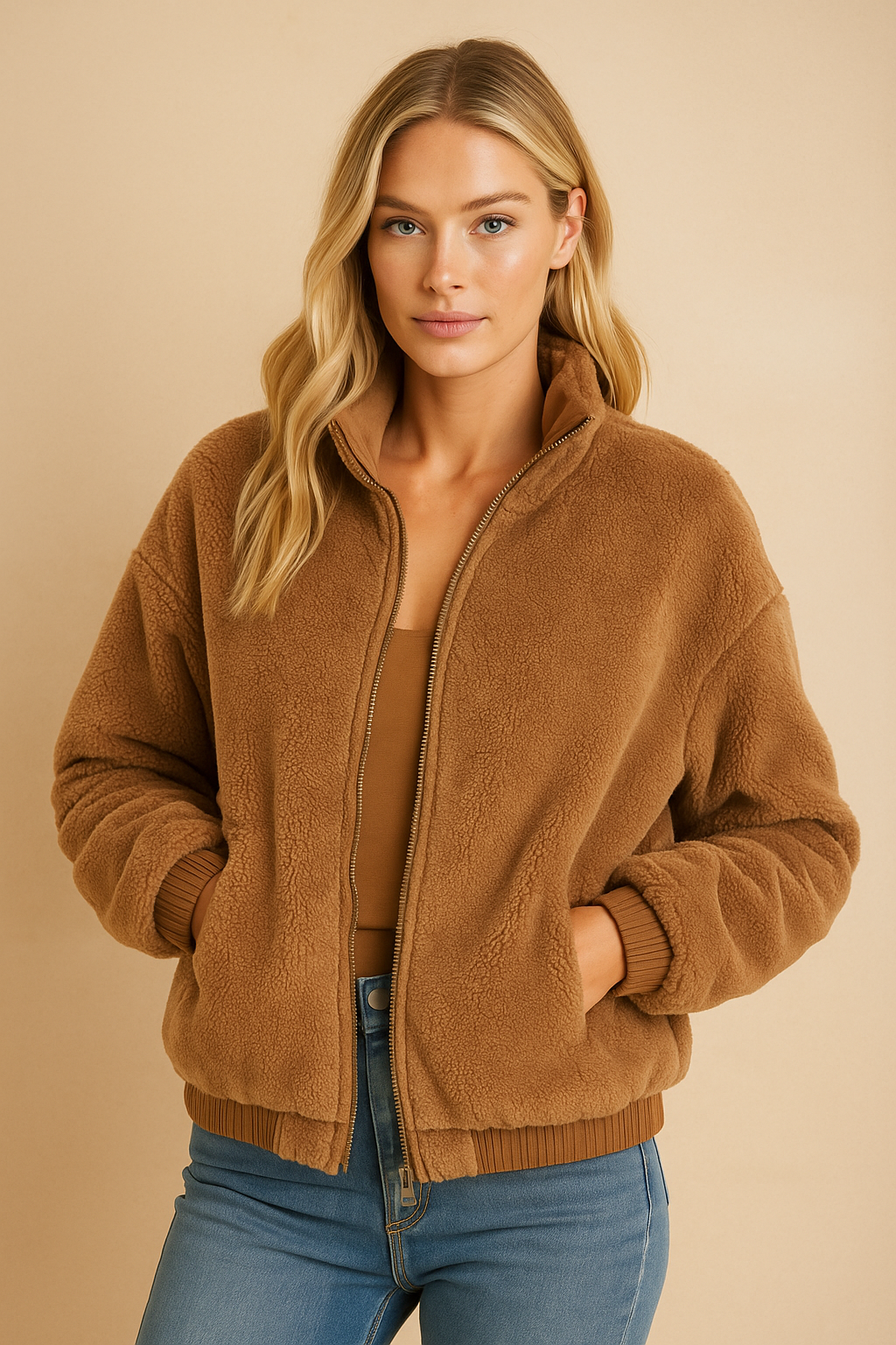 Dames Elegante Zachte Warme Trendy Teddy Bomber Jas | Bosida
