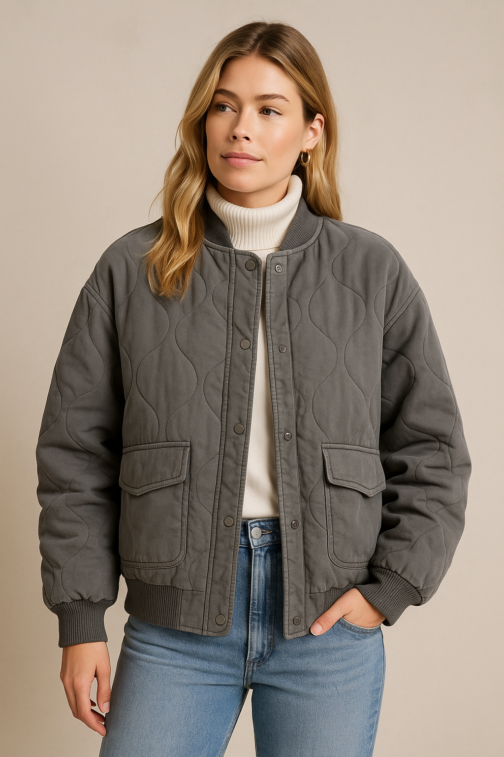 Dames Gewatteerde Bomberjas Oversized | Brooklyn