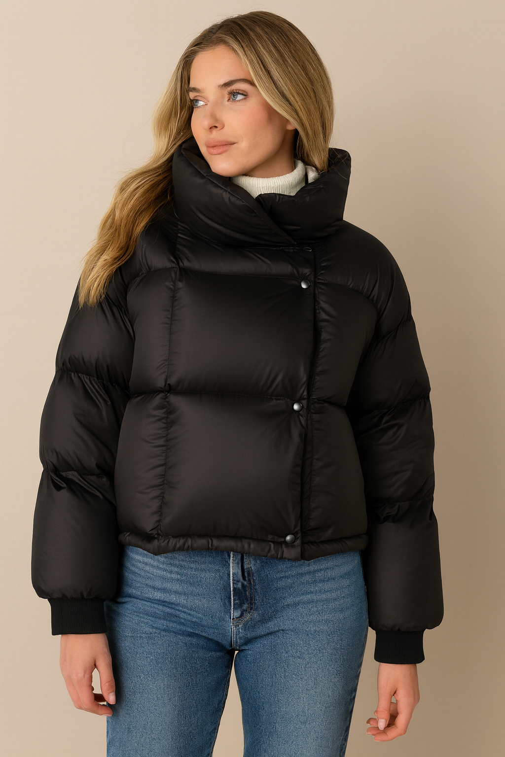 Dames Stijlvolle Moderne Korte Puffer Jas | Brynn