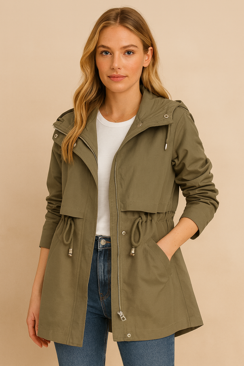 Dames Stijlvolle Koreaanse Style Moderne Parka Jas met Capuchon | Bylena