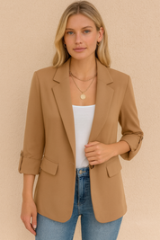 Dames Stijlvolle Lange Mouw Blazer voor Herfst en Winter | Byzanda