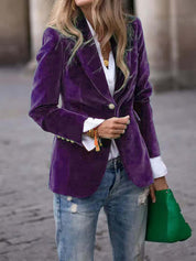 Dames Fluwelen Blazer met Knopen – Elegante Blazer Jas | Bathseba