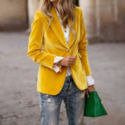 Dames Fluwelen Blazer met Knopen – Elegante Blazer Jas | Bathseba