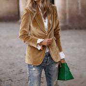Dames Fluwelen Blazer met Knopen – Elegante Blazer Jas | Bathseba
