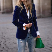 Dames Fluwelen Blazer met Knopen – Elegante Blazer Jas | Bathseba