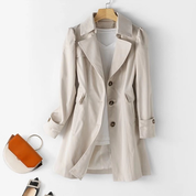 Dames Trenchcoat Jas – Halflange Klassieke Jas met Knopen | Beau