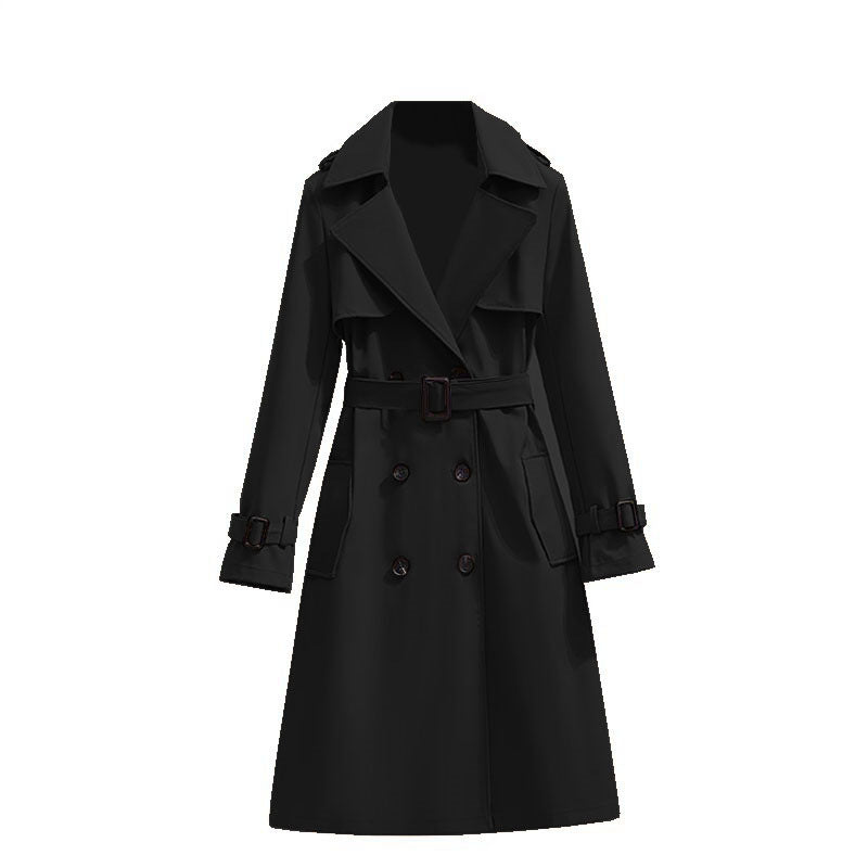 Dames Trenchcoat Jas met Tailleband – Halflange Klassieke Jas | Belladine
