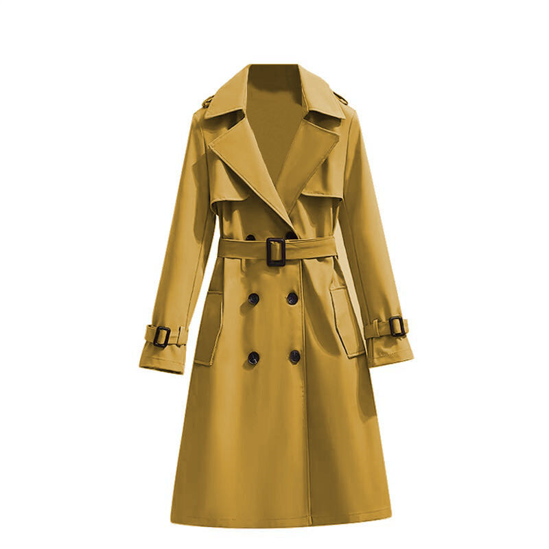 Dames Trenchcoat Jas met Tailleband – Halflange Klassieke Jas | Belladine