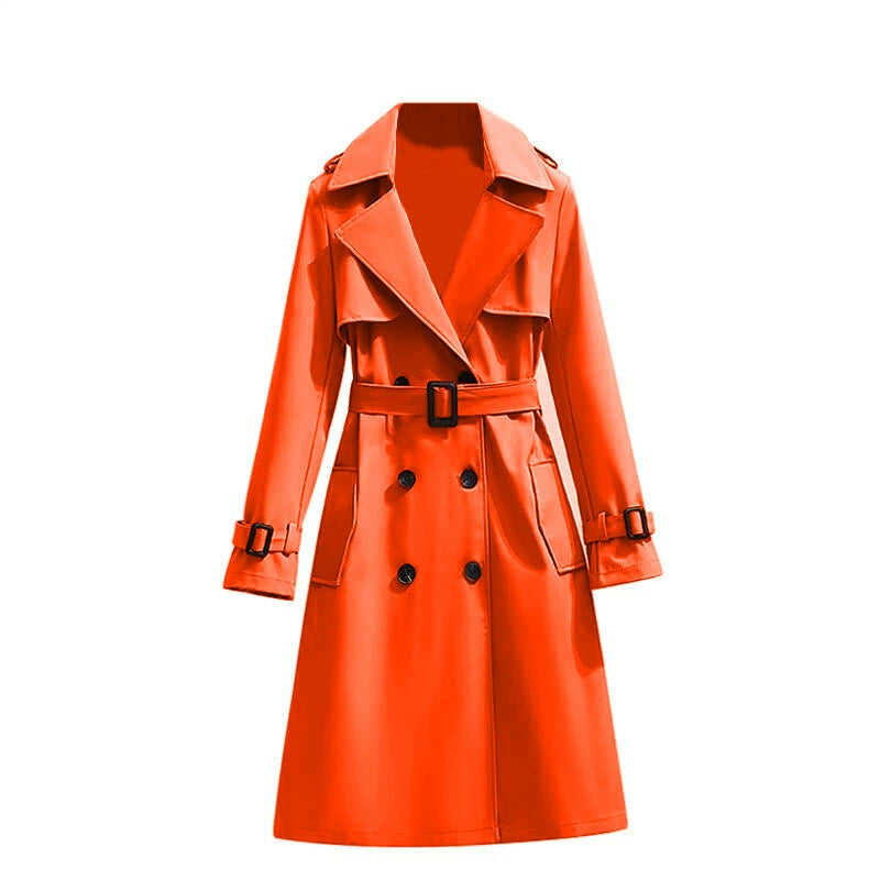 Dames Trenchcoat Jas met Tailleband – Halflange Klassieke Jas | Belladine