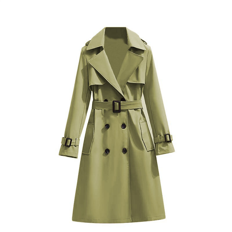 Dames Trenchcoat Jas met Tailleband – Halflange Klassieke Jas | Belladine