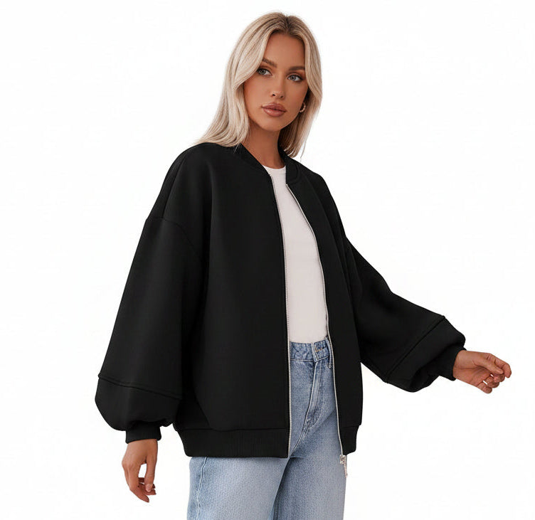 Dames Oversized Bomberjas met Rits – Casual Jas | Boraisa