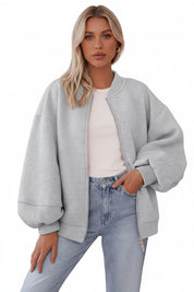 Dames Oversized Bomberjas met Rits – Casual Jas | Boraisa