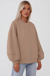 Dames Oversized Bomberjas met Rits – Casual Jas | Boraisa