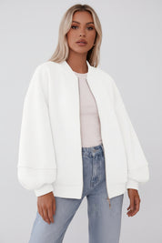 Dames Oversized Bomberjas met Rits – Casual Jas | Boraisa