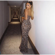 Ciara | Must Have Luipaard Print Maxi Jurk Met Spaghettibandjes