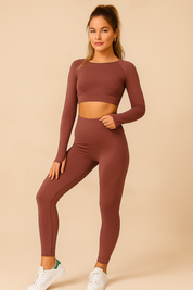 Dames Naadloze Yoga Sportset met Legging en Top | Damaris