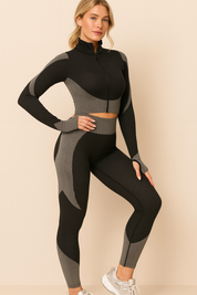 Dames Seamless Set Legging, Crop Top en Vest voor Fitness en Yoga | Delilah