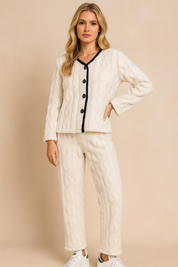 Dames Warme Gebreide Huis Set Pyama | Dessy