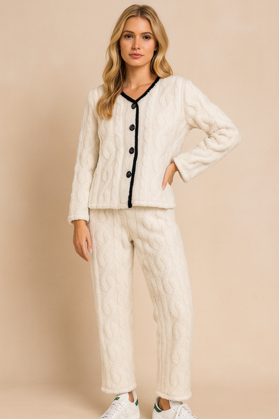 Dames Warme Gebreide Huis Set Pyama | Dessy