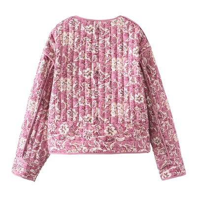 Dames Gewatteerde Bloemenprint Jas | Brielle