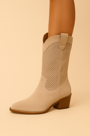 Dames Cowboylaarzen met Ademend Design en Blokhak | Elicia