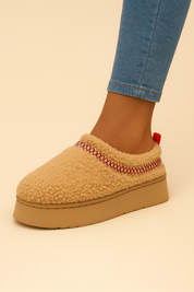 Dames Warme Pluche Platform Instappers | Emanda