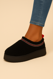 Dames Warme Pluche Platform Instappers | Emanda