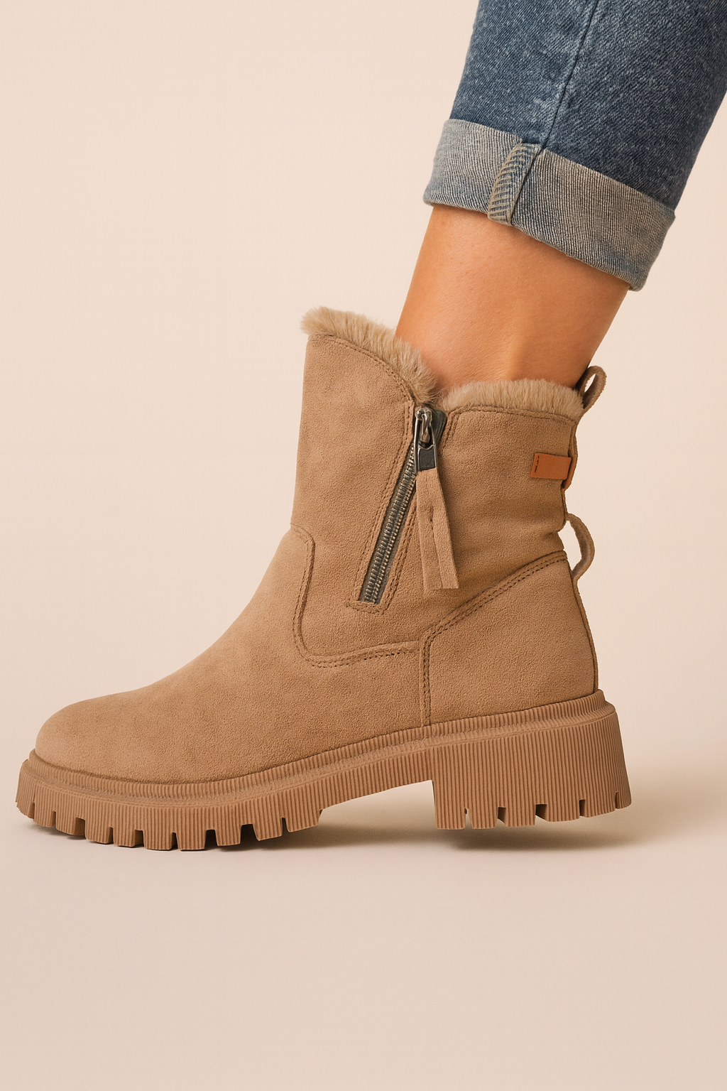 Dames Comfortabele Gevoerde Winter Boots met Rits | Emra
