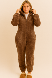 Dames Lounge Wear Teddy Onesie met Beren Oortjes | Felicia